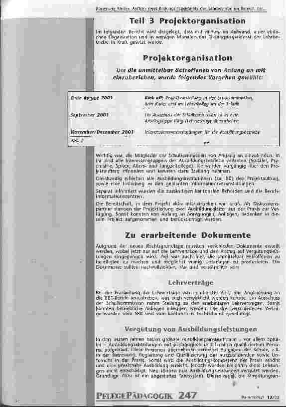 Vorschauseite 5: Aufbau eines Bildungsinspektorats der Lehrbetriebe im Bereich der Ausbildungen für Gesundheitsund Krankenpflege Teil 2: Qualitätssicherung