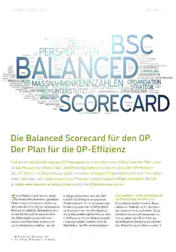 Vorschauseite 1: Die Balanced Scorecard für den OP. Der Plan für die OP-Effizienz