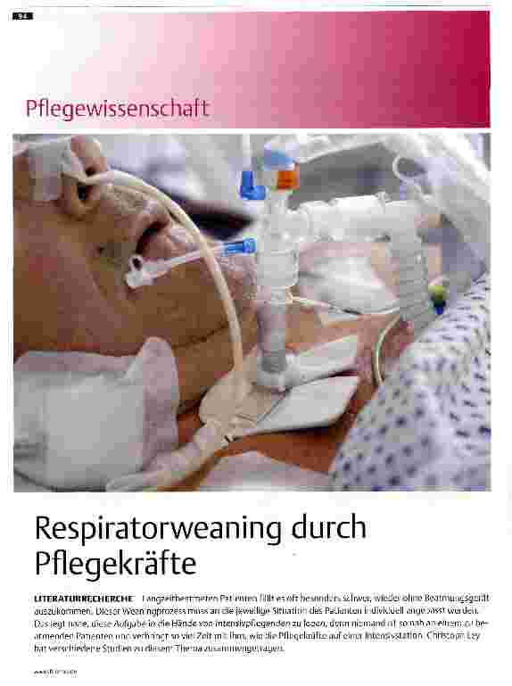 Vorschauseite 1: Respiratorweaning durch Pflegekräfte