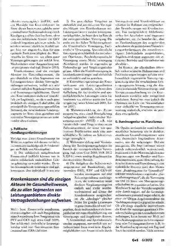 Vorschauseite 3: Die Verantwortung der Krankenkassen für Sicherstellung und Organisation der gesundheitlichen Versorgung