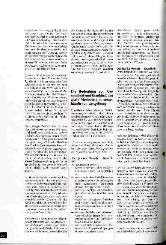 Vorschauseite 3: Die Begleitung des alten Menschen in seiner häuslichen Umgebung aus der Sicht der Gemeindekrankenschwester
