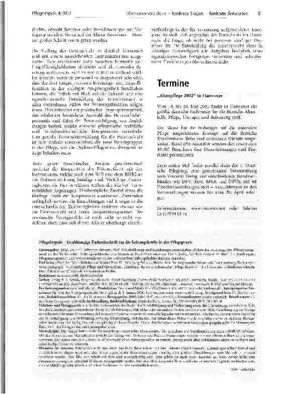 Vorschauseite 5: Was ist wirklich neu im Heimrecht? Zur Novelle des Heimgesetzes (HeimG) mit Wirkung vom 1.1.2002