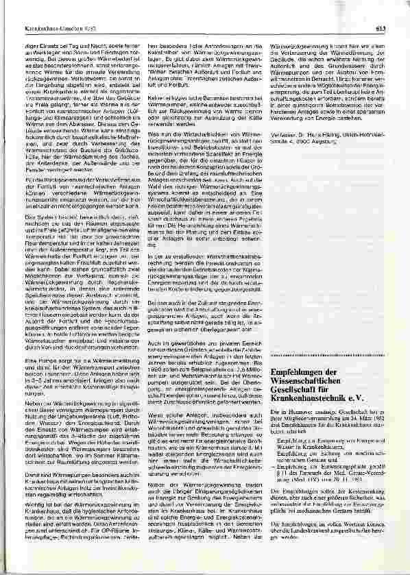 Vorschauseite 2: Die Wärmerückgewinnung und ihre wirtschaftliche Bedeutung für das Krankenhaus