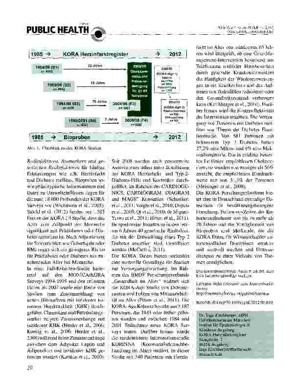 Vorschauseite 2: KORA-Studie: Ergebnisse aus 20 Jahren Gesundheitsforschung in Augsburg