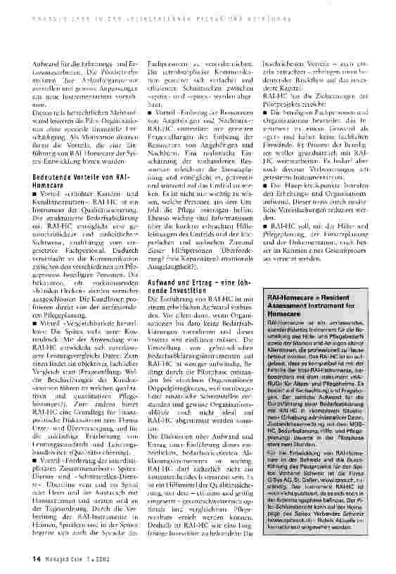 Vorschauseite 2: Bedarfsabklärungsinstrument RAI-Homecare