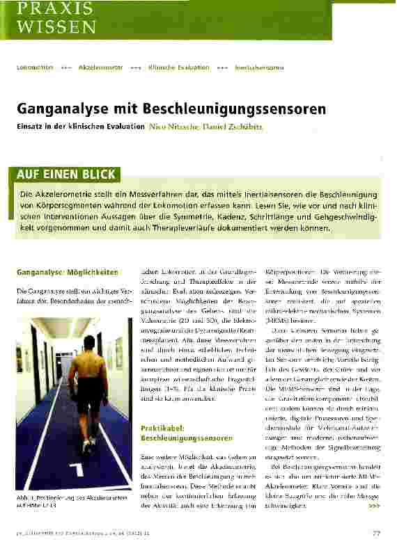 Vorschauseite 1: Ganganalyse mit Beschleunigungssensoren