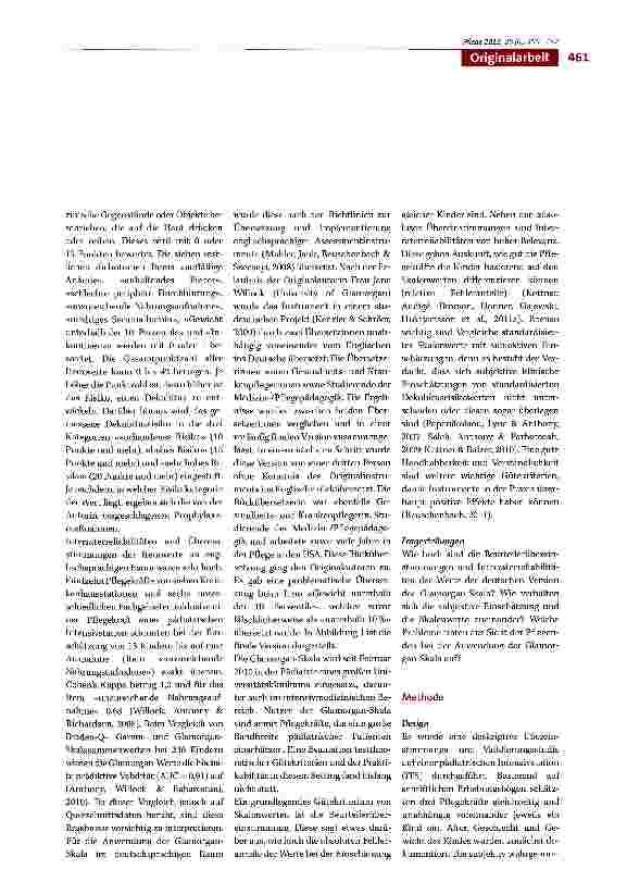 Vorschauseite 3: Evaluation der Glamorgan-Skala in einer pädiatrischen Intensivstation: Übereinstimmungen und Reliabilität