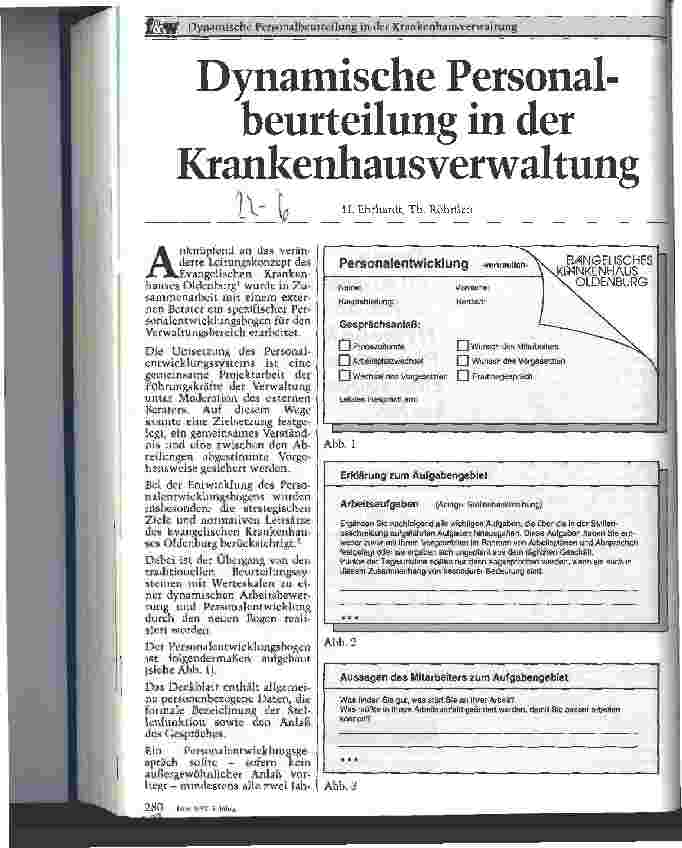 Vorschauseite 1: Dynamische Personalbeurteilung in der Krankenhausverwaltung