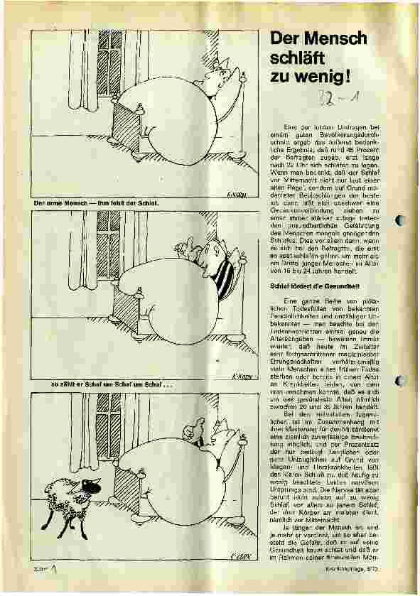 Vorschauseite 1: Der Mensch schläft zu wenig!
