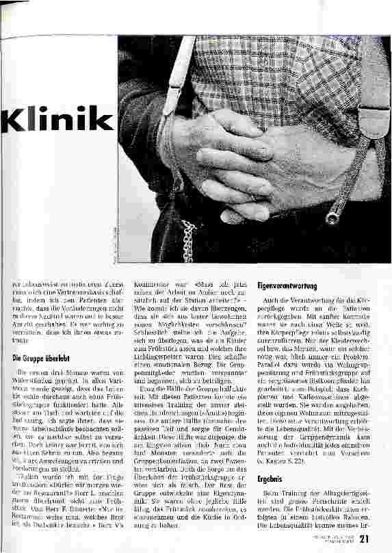 Vorschauseite 2: Wohnen ausserhalb der Klinik Langzeitpatienten