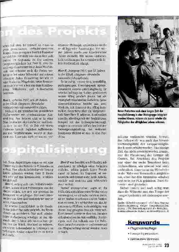 Vorschauseite 4: Wohnen ausserhalb der Klinik Langzeitpatienten