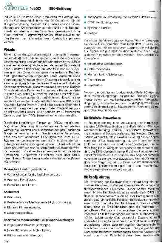 Vorschauseite 4: DRGs in Australien - Möglichkeiten und Grenzen Ein Erfahrungsbericht