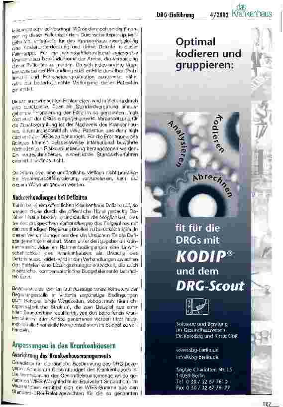 Vorschauseite 5: DRGs in Australien - Möglichkeiten und Grenzen Ein Erfahrungsbericht