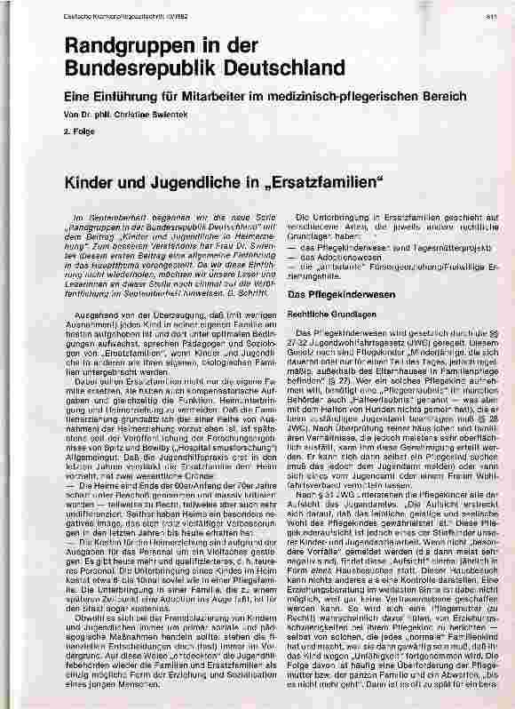 Vorschauseite 1: Randgruppen in der BRD Eine Einführung für Mitarbeiter im medizinisch-pflegerischen Bereich