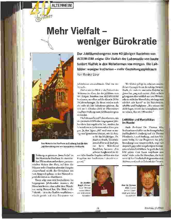 Vorschauseite 1: Mehr Vielfalt - weniger Bürokratie