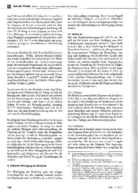 Vorschauseite 4: Neuordnung der Verantwortungen in der Heilkunde? Die Richtlinie nach § 63 Abs. 3c SGB V zwischen Substitution und Delegation und die Folgen - 2. Teil