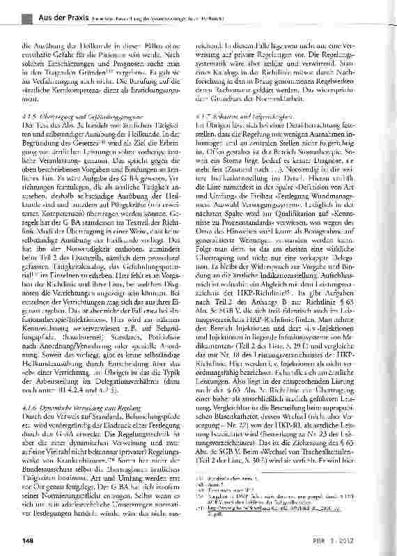 Vorschauseite 6: Neuordnung der Verantwortungen in der Heilkunde? Die Richtlinie nach § 63 Abs. 3c SGB V zwischen Substitution und Delegation und die Folgen - 2. Teil
