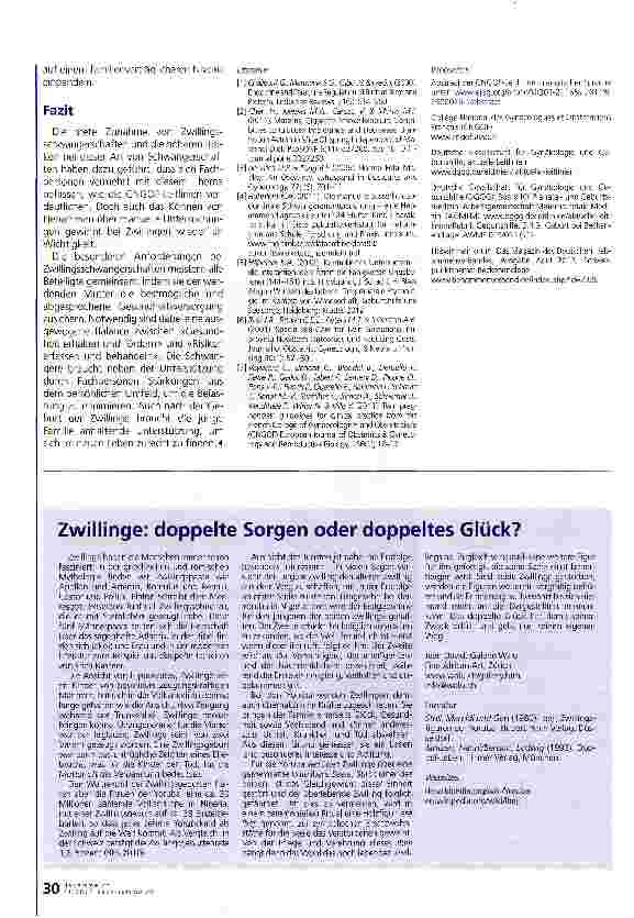 Vorschauseite 5: Die Herausforderung in der Betreuung von Zwillingsschwangerschaften und -geburten