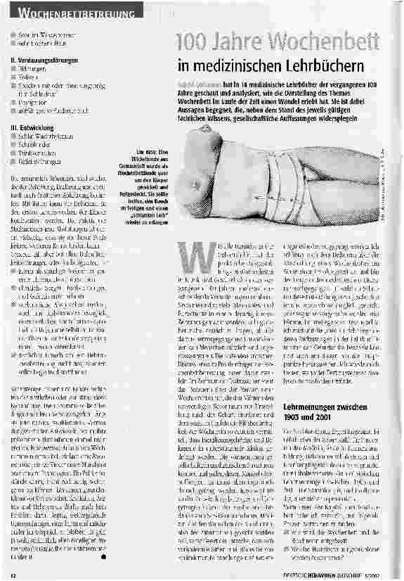Vorschauseite 1: 100 Jahre Wochenbett in medizinischen Lehrbüchern