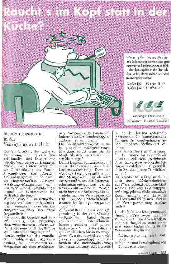 Vorschauseite 2: Chefärzte: Einbeziehung in die wirtschaftliche Verantwortung oder Intensivierung des Gängelbandes? Einige provokante Themen