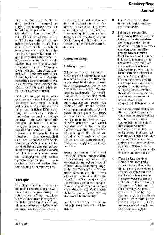 Vorschauseite 2: Neue Aspekte der Therapie und Prävention des Hirninfarkts