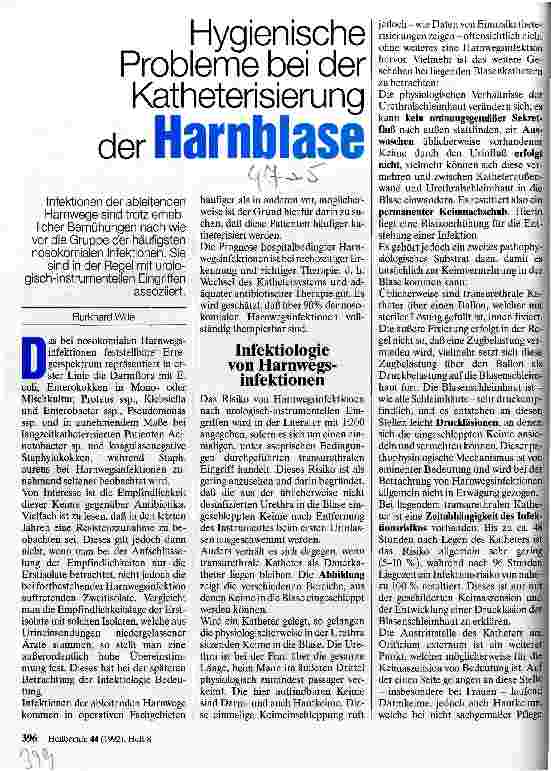Vorschauseite 1: Hygienische Probleme bei der Katheterisierung der Harnblase