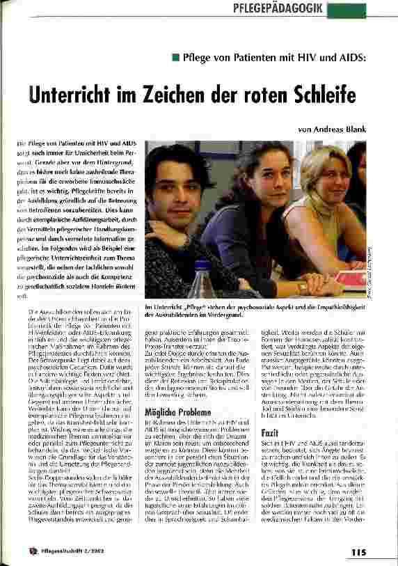 Vorschauseite 1: Unterricht im Zeichen der roten Schleife