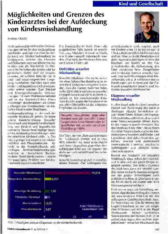 Vorschauseite 1: Möglichkeiten und Grenzen des Kinderarztes bei der Aufdeckung von Kindesmisshandlung