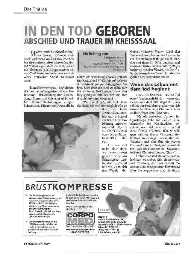 Vorschauseite 1: IN DEN TOD GEBORENABSCHIED UND TRAUER IM KREISSSAAL