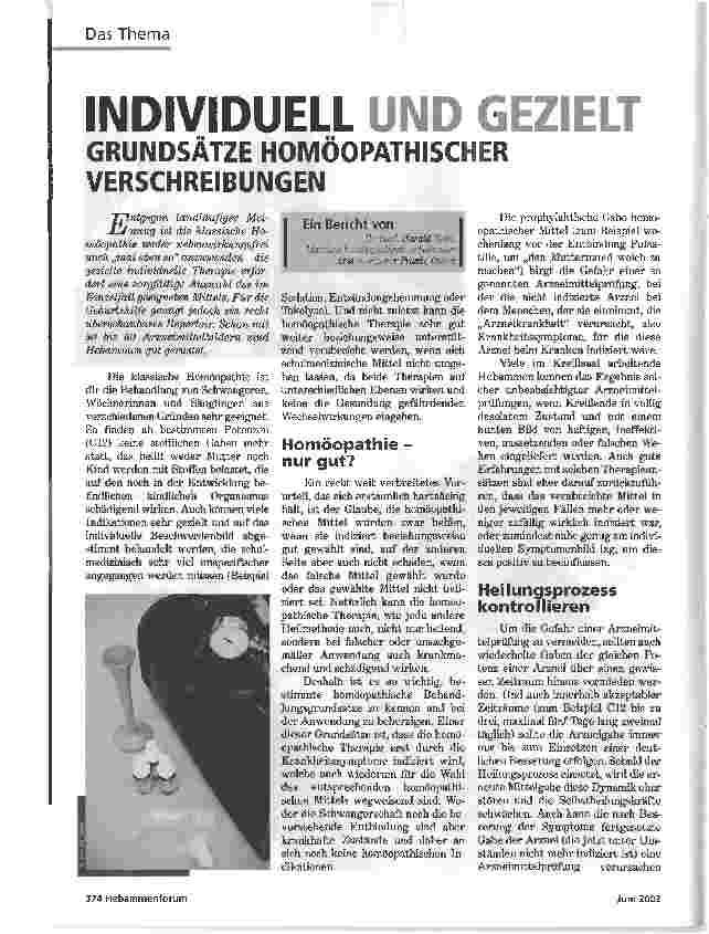 Vorschauseite 1: INDIVIDUELL UND GEZIELTGRUNDSÄTZE HOMÖOPATHISCHER VERSCHREIBUNGEN