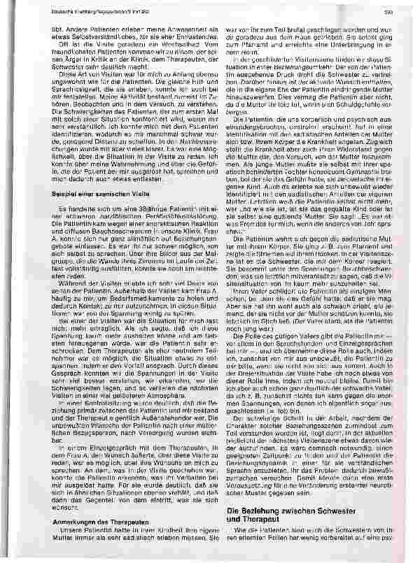 Vorschauseite 2: Die szenische Visite in der stationären Psychotherapie