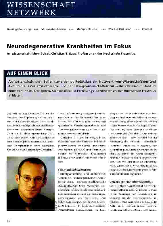 Vorschauseite 1: Neurodegenerative Krankheiten im Fokus