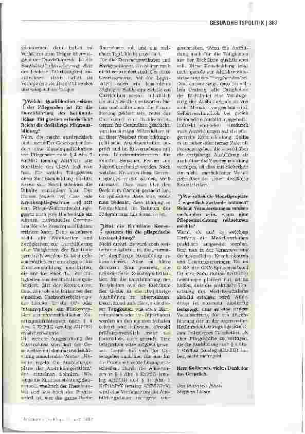 Vorschauseite 4: Meilenstein für die Pflege?