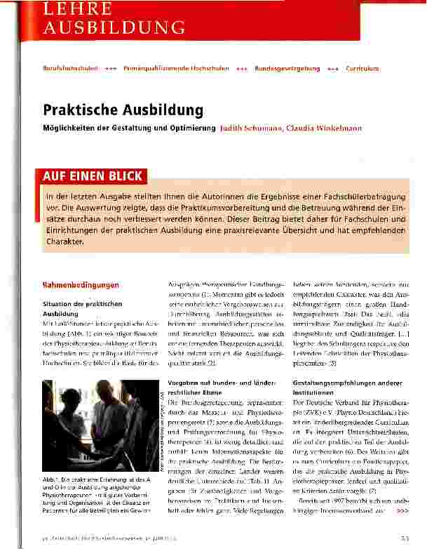 Vorschauseite 1: Praktische Ausbildung