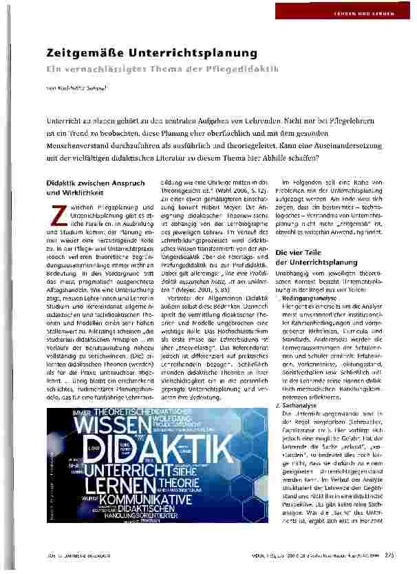 Vorschauseite 1: Zeitgemäße Unterrichtsplanung