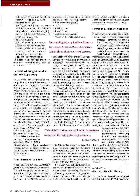 Vorschauseite 2: Zeitgemäße Unterrichtsplanung