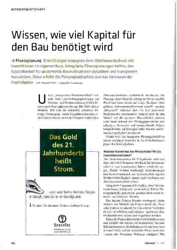 Vorschauseite 1: Wissen, wie viel Kapital für den Bau benötigt wird