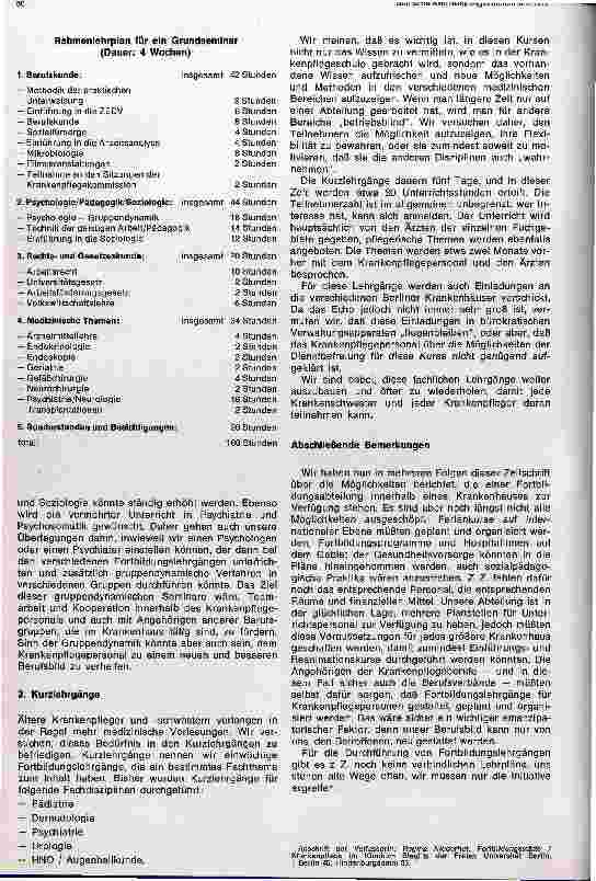 Vorschauseite 2: Fortbildung in der Krankenpflege - Grundseminar für Krankenpflegepersonen und Kurzlehrgänge