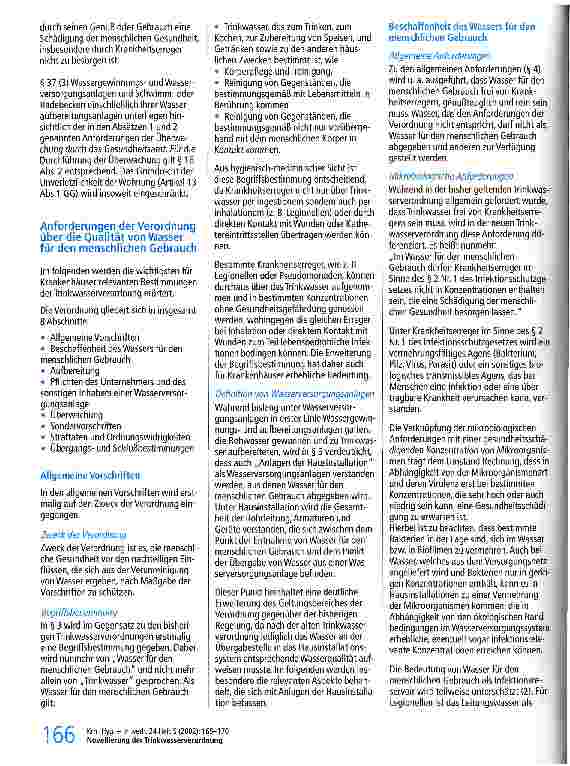 Vorschauseite 2: Novellierung der Trinkwasserverordnung und Konsequenzen für Krankenhäuser