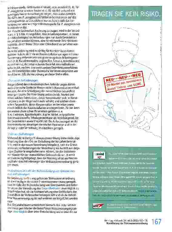 Vorschauseite 3: Novellierung der Trinkwasserverordnung und Konsequenzen für Krankenhäuser