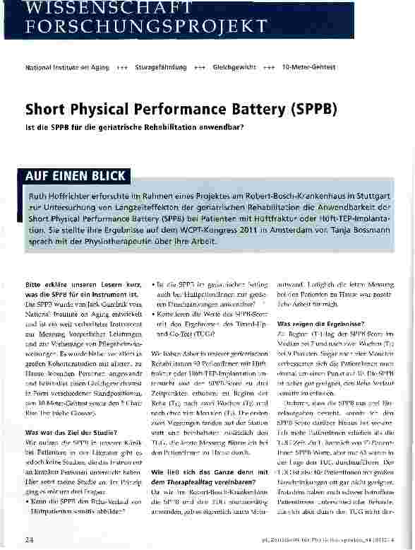Vorschauseite 1: Short Physical Performance Battery (SPPB)