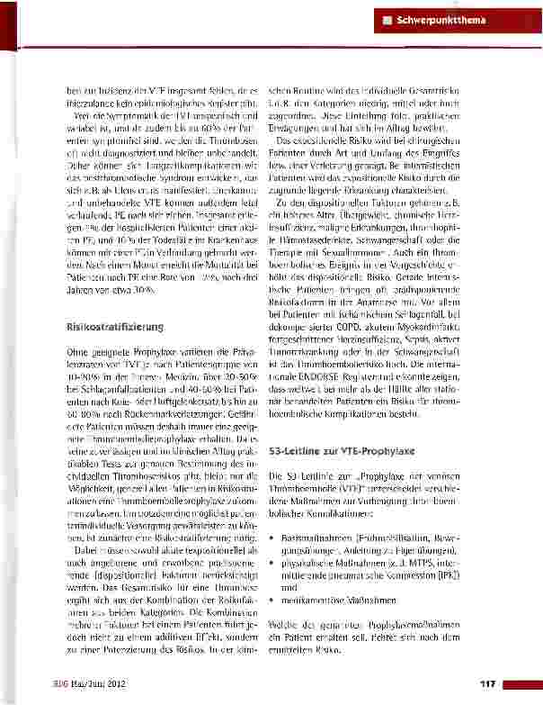 Vorschauseite 2: Thromboseprophylaxe: Welche Maßnahmen sind unverzichtbar?