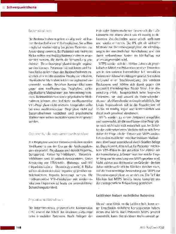 Vorschauseite 3: Thromboseprophylaxe: Welche Maßnahmen sind unverzichtbar?