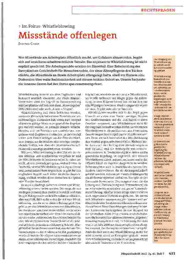 Vorschauseite 1: Missstände offenlegen
