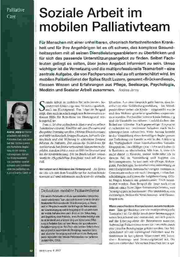 Vorschauseite 1: Soziale Arbeit im mobilen Palliativteam