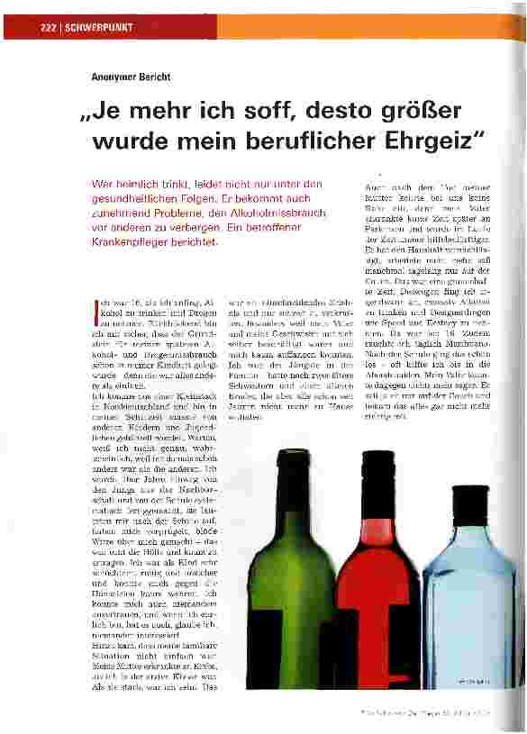 Vorschauseite 1: Je mehr ich soff, desto größer wurde mein beruflicher Ehrgeiz
