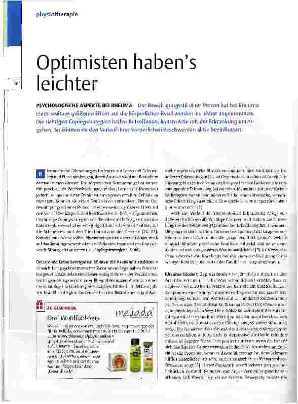 Vorschauseite 1: Optimisten haben es leichter
