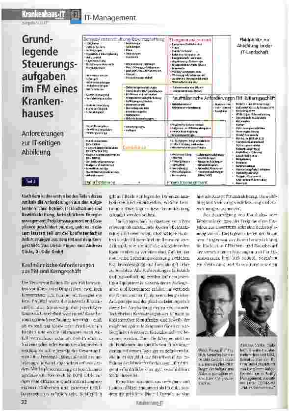 Vorschauseite 1: Grundlegende Steuerungsaufgaben im FM eines Krankenhauses