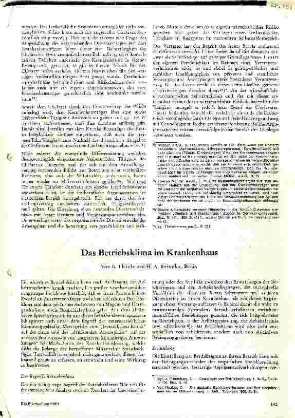 Vorschauseite 1: Das Betriebsklima im Krankenhaus