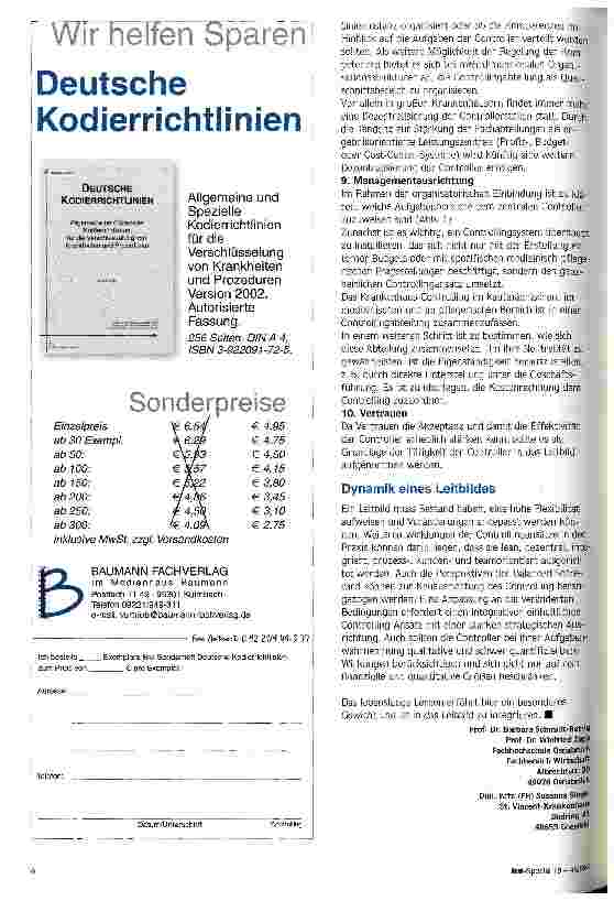 Vorschauseite 5: Orientierungsrahmen für das Controlling Empfehlungen für ein Controller-Leitbild in der Gesundheitswirtschaft